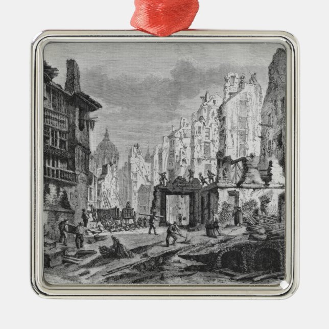 Rivningar för byggnaden av Ruedes Ecoles Julgransprydnad Metall (Framsidan)