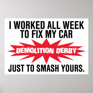 RivningDerby dundersuccé din bil Poster