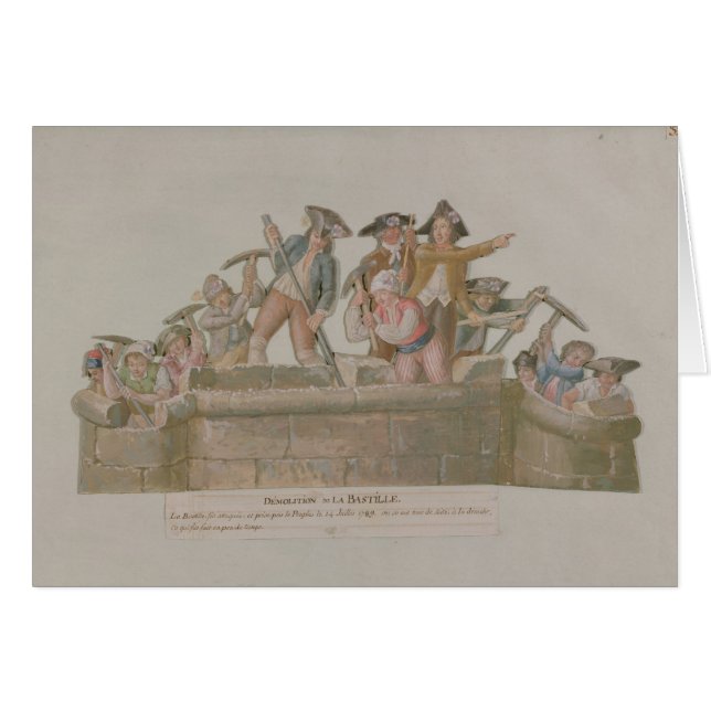 Rivningen av bastillen, Juli 1789 Hälsningskort (Framsidan Horizontal)