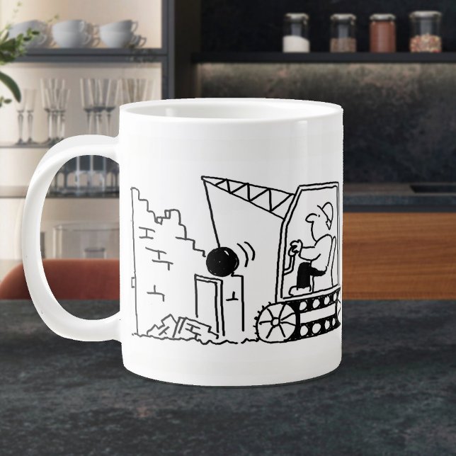 Rivningsentreprenör Tecknad film Jumbo Mugg (Demolition contractor coffee mug)