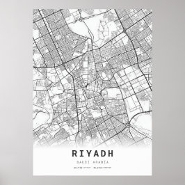 Riyadh City Karta Poster