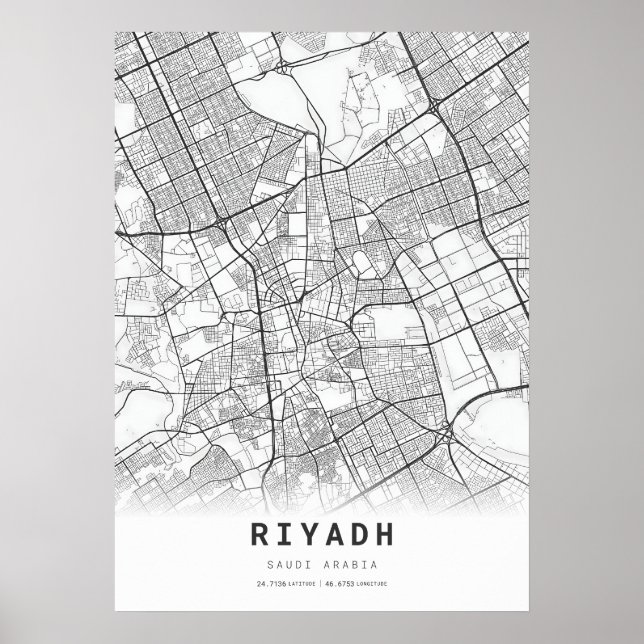 Riyadh City Karta Poster (Framsidan)