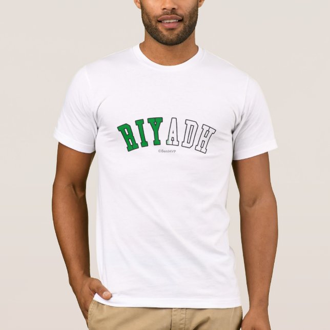 Riyadh i färger för Saudiarabien medborgareflagga Tee Shirt (Framsida)