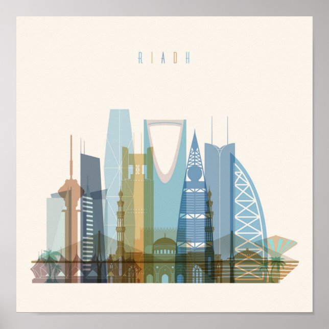 Riyadh, Saudiarabien | City Skyline Poster (Framsidan)