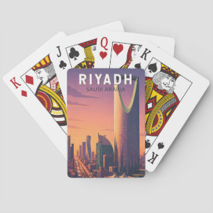 Riyadh Saudiarabien Illustration Resa Konst Retro Casinokort