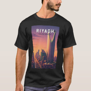 Riyadh Saudiarabien Illustration Resa Konst Retro T Shirt