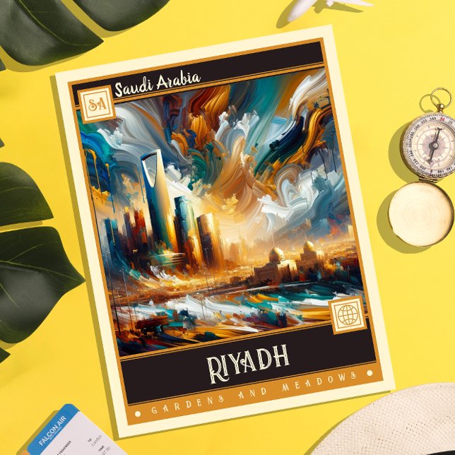 Riyadh, Saudiarabien | Måla Vintage Vykort (Skapare uppladdad)
