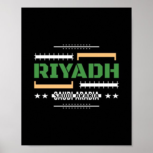 Riyadh Saudiarabien Modern typografi Resedesign Poster (Framsidan)