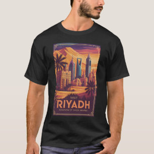 Riyadh Saudiarabien Öken Illustration Resa Konst T Shirt