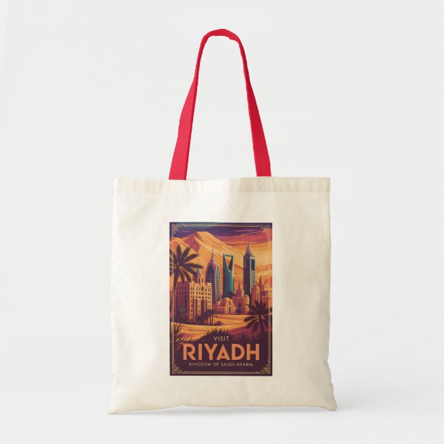 Riyadh Saudiarabien Öken Illustration Resa Konst Tygkasse (Framsidan)