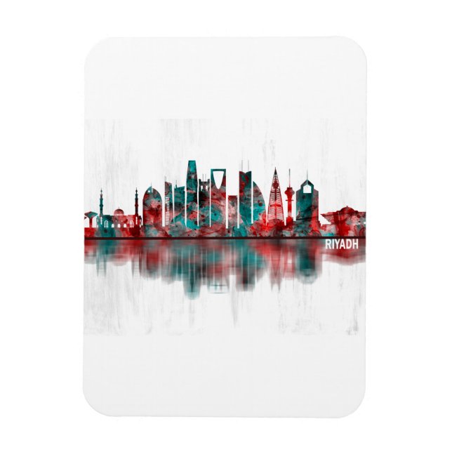 Riyadh Saudiarabien Skyline Magnet (Vertikal)