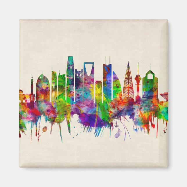 Riyadh Saudiarabien Skyline Magnet (Framsidan)