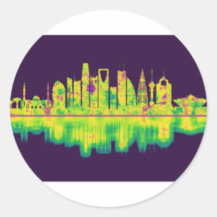 Riyadh Saudiarabien Skyline Runt Klistermärke