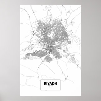 Riyadh, Saudiarabien (svart på vitt) Poster
