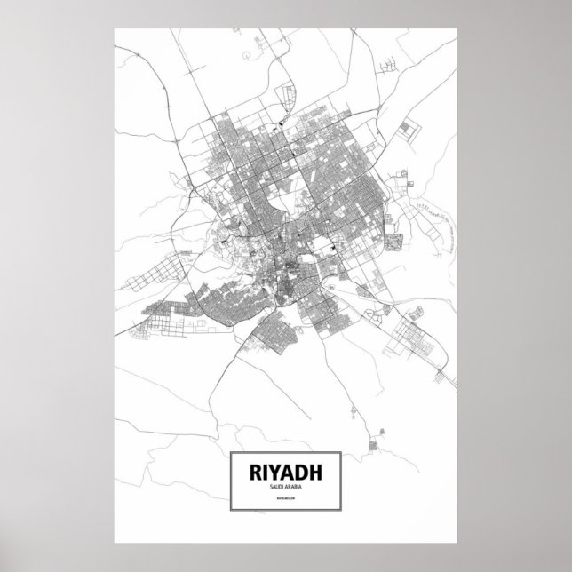 Riyadh, Saudiarabien (svart på vitt) Poster (Framsidan)