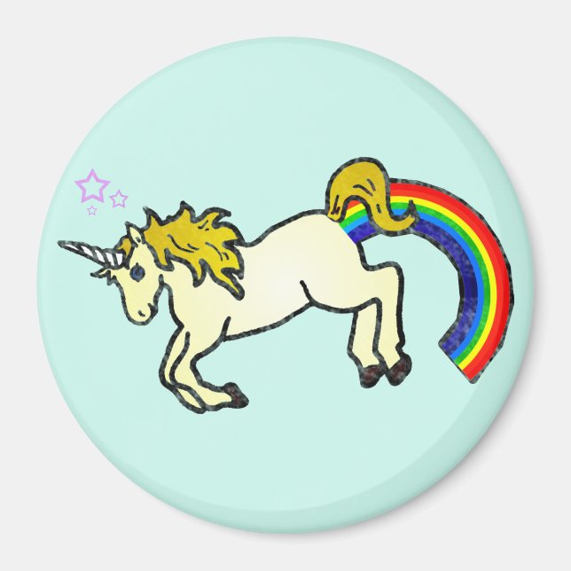 Riyah-Li Designer Rainbow Pooping Unicorn Magnet (Framsidan)