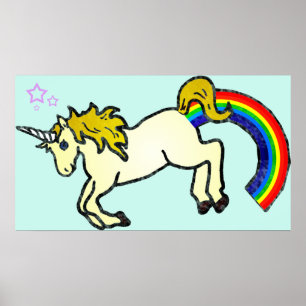 Riyah-Li Designer Rainbow Pooping Unicorn Poster