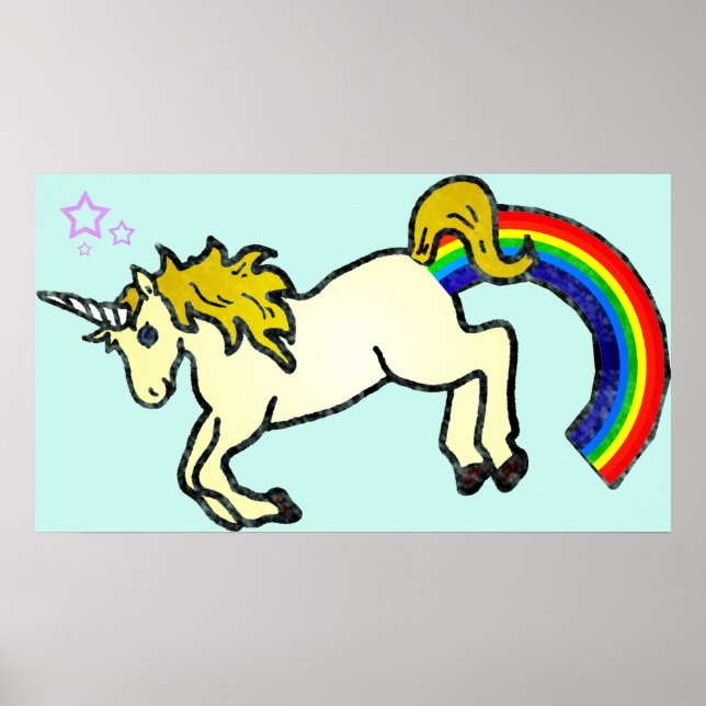 Riyah-Li Designer Rainbow Pooping Unicorn Poster (Framsidan)