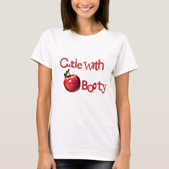 Riyah-Li planlägger Cutie med Apple booty T-shirt (Framsida)