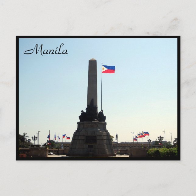 Rizal monument flagga vykort (Framsida)