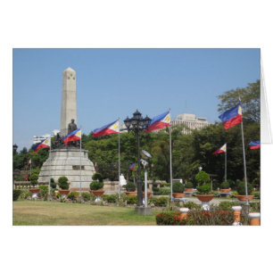 Rizal monument flaggor hälsningskort
