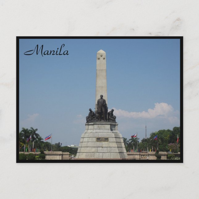 Rizal monument manila vykort (Framsida)
