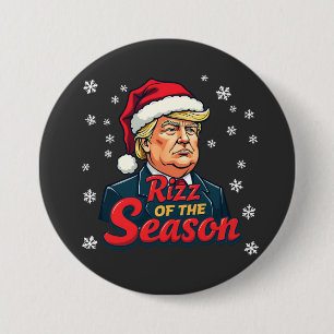 Rizz av säsongen rolig Trump jul Santa Knapp