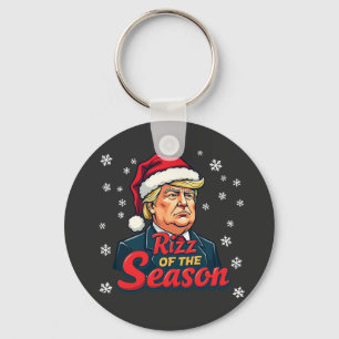 Rizz av säsongen rolig Trump jul Santa Nyckelring