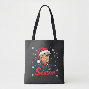 Rizz av säsongen rolig Trump jul Santa Tygkasse