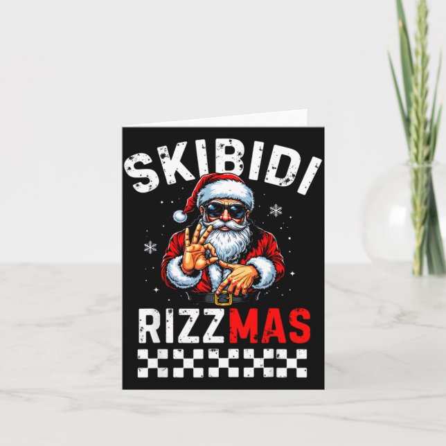 Rizz Christmas Santa 6 7 Funny Xmas Skibidi Rizzma Kort (Framsida)