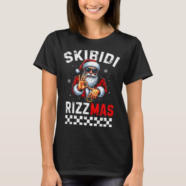 Rizz Christmas Santa 6 7 Funny Xmas Skibidi Rizzma T Shirt (Framsida)