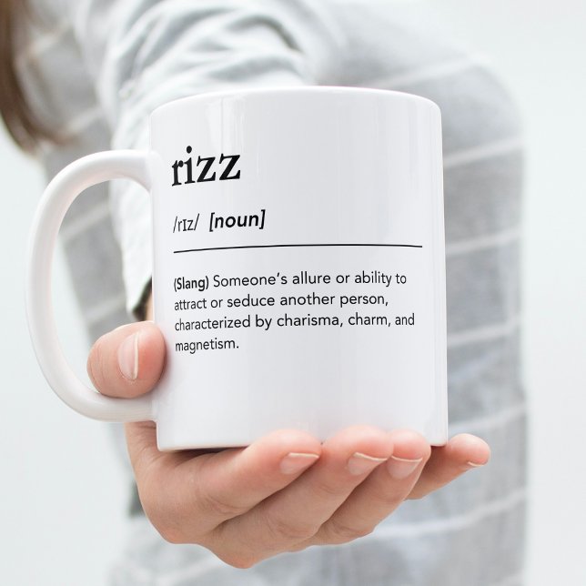 Rizz Definition GenZ Ord Millennial Kaffemugg (Skapare uppladdad)