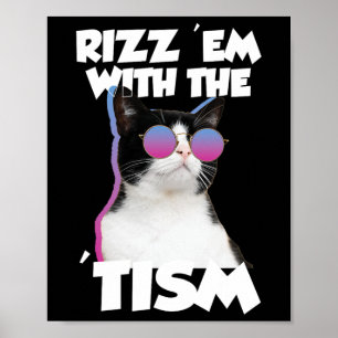 Rizz dem Med Tism Katt Meme Rizzler Rolig Autis Poster