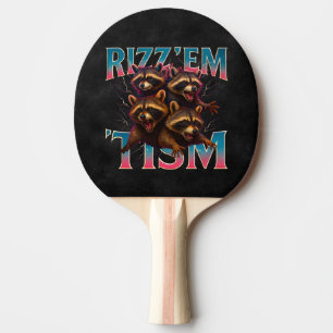 Rizz dem med Tism Meme Autism Rolig Tvättbjörn Pingisracket