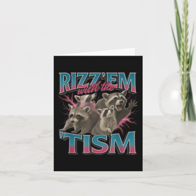 Rizz Em med stim meme funny autism autistisk R Kort (Framsida)
