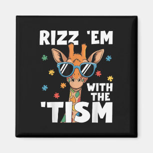 Rizz Em med tiismen Giraffe Funny Autism Magnet