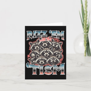 Rizz Em med Tism Raccoons roligt att säga autism M Kort