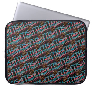 Rizz Em With The Tism Meme Autism Rolig Tvättbjörn Laptop Fodral