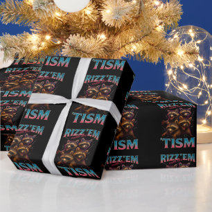 Rizz Em With The Tism Meme Autism Rolig Tvättbjörn Presentpapper