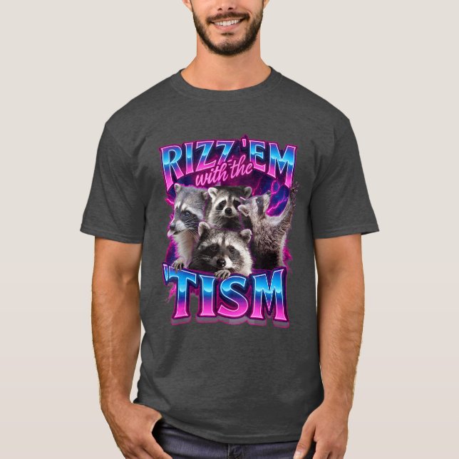 Rizz em withheism Racoon for Men Women and retro f T Shirt (Framsida)