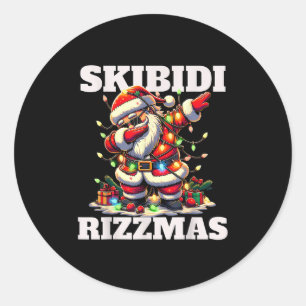 Rizz jul tomte rolig jul Gen Alpha Skibidi Runt Klistermärke