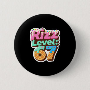 Rizz Level 67 Meme Tröja Glass Drip Meme Six S Knapp