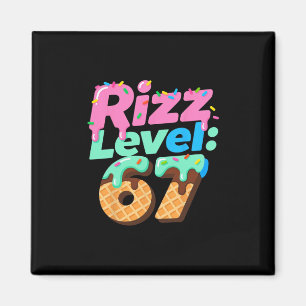 Rizz Level 67 Meme Tröja Glass Drip Meme Six S Magnet