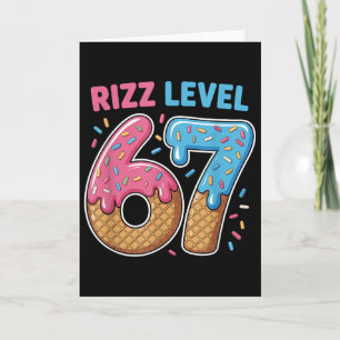 Rizz Nivå 67 Alpha Slang Gen 67:e Nummer Glass Kort