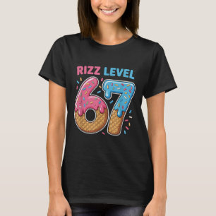 Rizz Nivå 67 Alpha Slang Gen 67:e Nummer Glass T Shirt