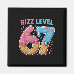Rizz Nivå 67 Alpha Slang Gen 67e Nummer Glass Magnet