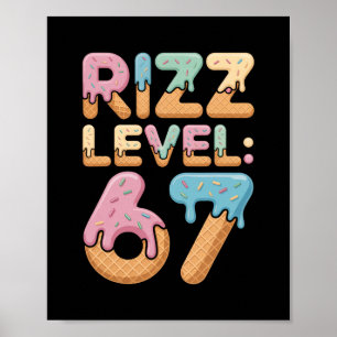 Rizz Nivå 67 Meme Tröja Glass Drip Meme Sex S Poster