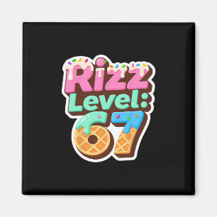 Rizz-nivå 67 Meme-tröja Glass-drypp Meme Six S Magnet