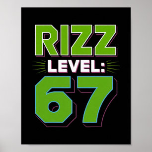 Rizz Nivå 67 Meme Tröja Ungdomstrend Sex Sju 6 7 Poster