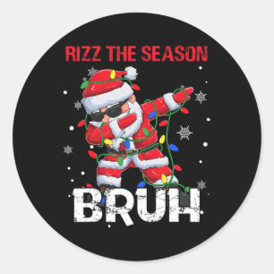 Rizz Season Bruh jul Rizzmas Jultomten Runt Klistermärke